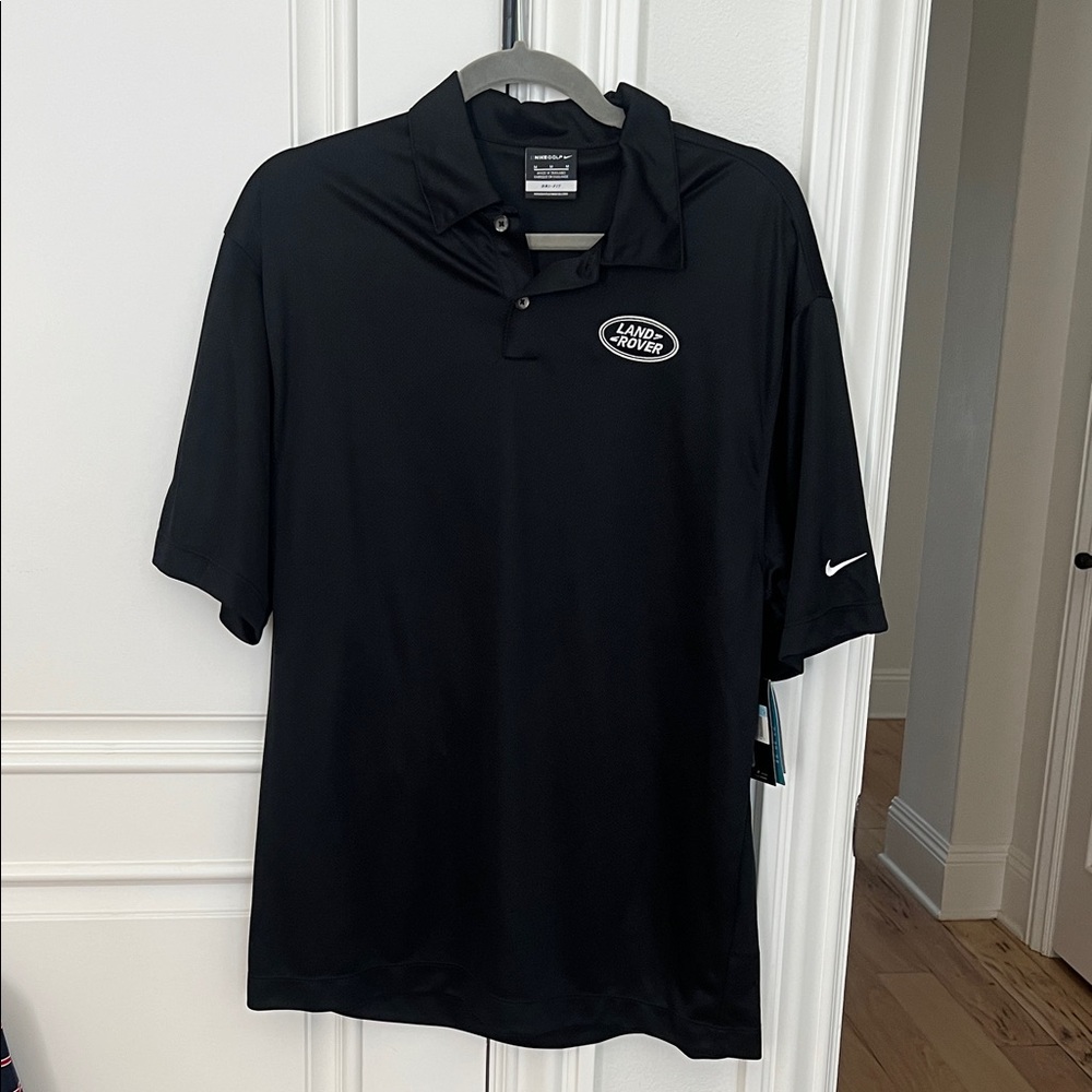 Land Rover Nike Black Polo Shirt with Logo